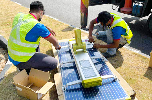 150W doppelseitiges Mono-Solar panel Solar Street Light-Projekt in Malaysia