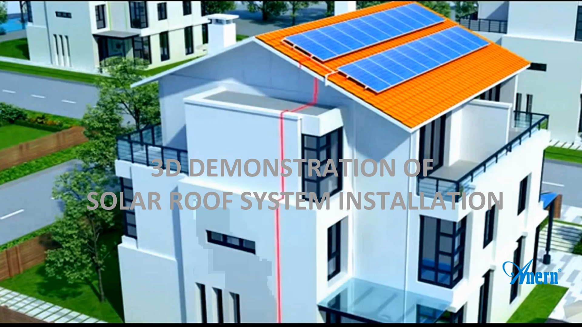 3D-Demonstration der Installation des Solar-Dachs ystems