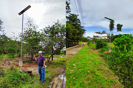 119 Sätze von 120W LED Solar Street Lights in ländlichen Dörfern der Philippinen installiert