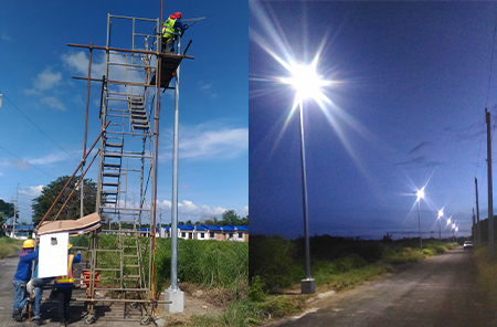AN-SL 100W Municipal Solar Street Lighting Project auf den Philippinen