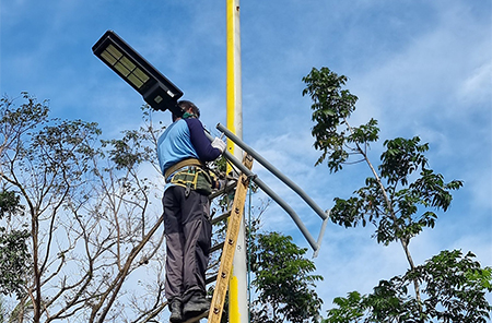180W integrierte Solar-Garten leuchten auf den Philippinen installiert