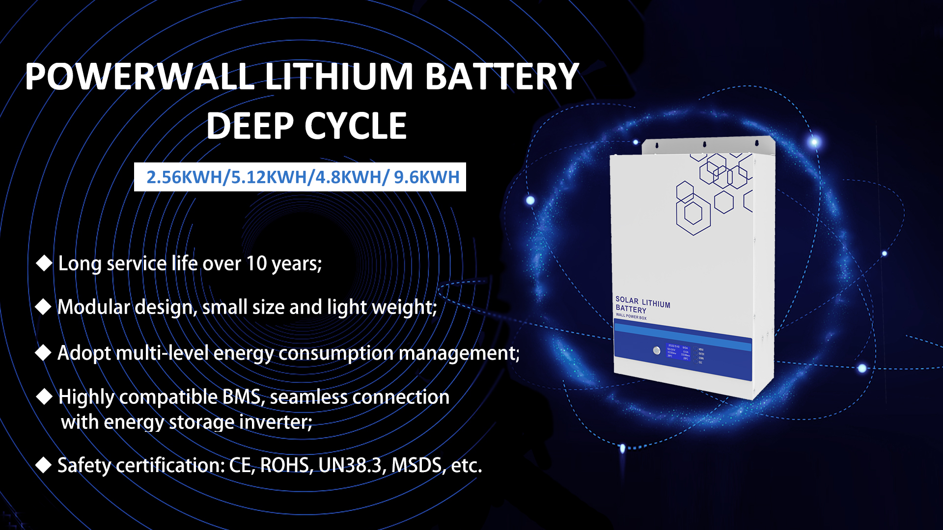 Power wall Lithium-Batterie Tiefen zyklus