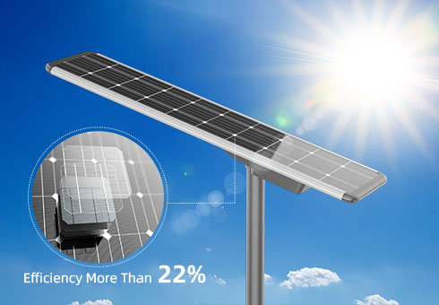 Ausgestattet mit Mono-Solarpanel mit einer hohen photo elektrischen Umwandlung effizienz von 22% und gute Leistung in Umgebungen mit hoher Hitze und geringerem Licht.