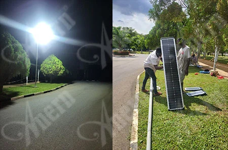 Nigeria Solar Street Straßen beleuchtung Pilot projekt