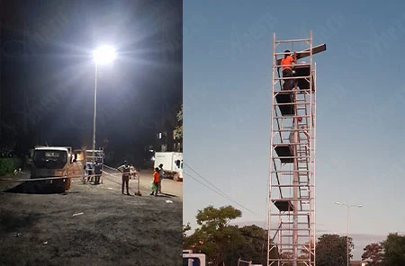 100W Hauptstraße Solar Street Light Projekt in Kitwe Sambia