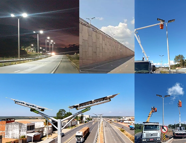 Solar panel straßen leuchte