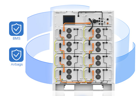 Intelligentes BMS-Managements ystem und Airbags, um einen sicheren und zuverlässigen Betrieb des Systems zu gewährleisten.