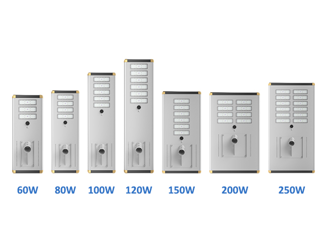 60W 80W 100W 120W 150W 200W 250W All-in-One Solar-Straßen leuchte